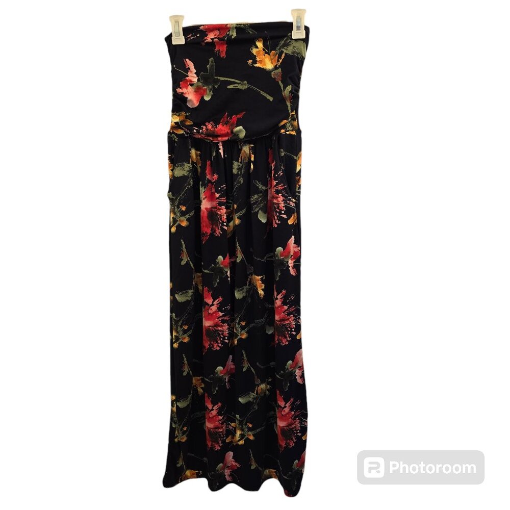 Rags & Coutures Strapless Floral Bandeau Dress Size Small